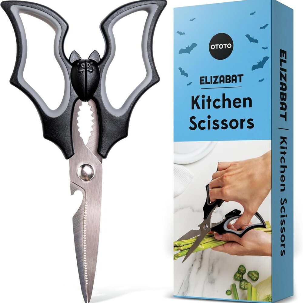 Elizabat Kitchen Scissors - Halloween Goth Cute Bat Kitchen Shears, Gothic Sciss